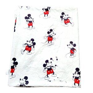 Disney Classic Mickey Mouse Full Flat Sheet Black Red Kid's Unisex Bedding